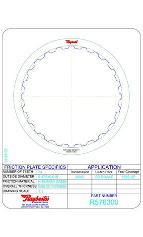 Friction Plates Raybestos Powertrain R576300
