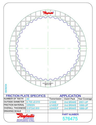 Friction Plates Raybestos Powertrain R576475