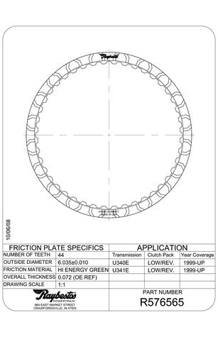 Friction Plates Raybestos Powertrain R576565