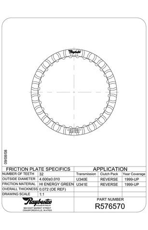 Friction Plates Raybestos Powertrain R576570