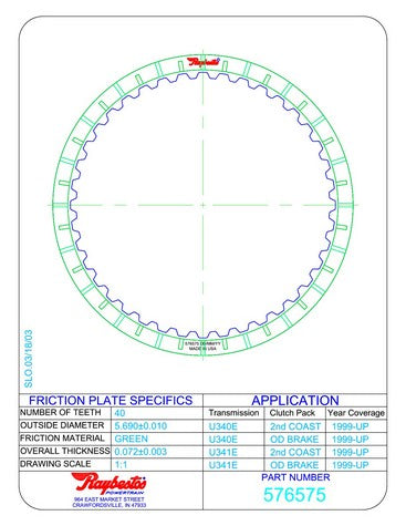 Friction Plates Raybestos Powertrain R576575