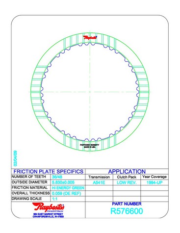 Friction Plates Raybestos Powertrain R576600