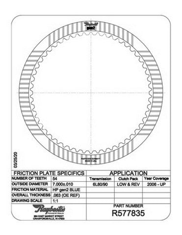 Friction Plates Raybestos Powertrain R577835