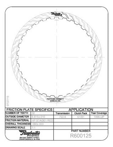 Friction Plates Raybestos Powertrain R600125