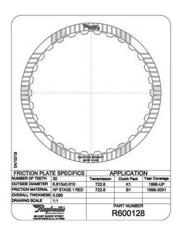 Friction Plates Raybestos Powertrain R600128