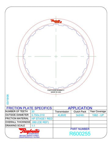 Friction Plates Raybestos Powertrain R600255