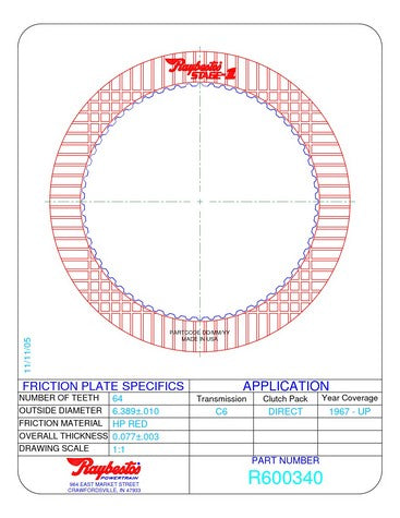 Friction Plates Raybestos Powertrain R600340