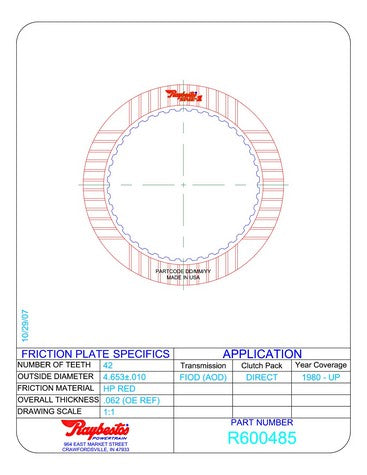 Friction Plates Raybestos Powertrain R600485