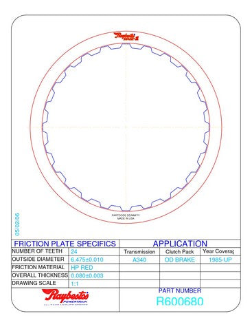 Friction Plates Raybestos Powertrain R600680
