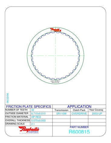 Friction Plates Raybestos Powertrain R600815