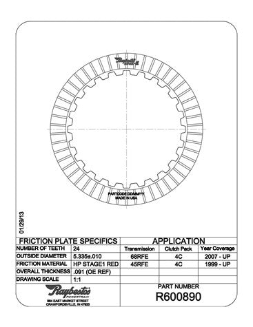 Friction Plates Raybestos Powertrain R600890