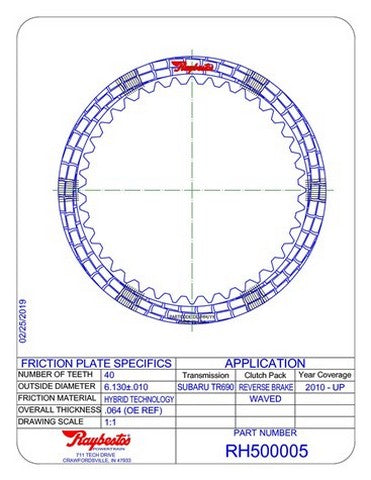 Friction Plates Raybestos Powertrain RH500005