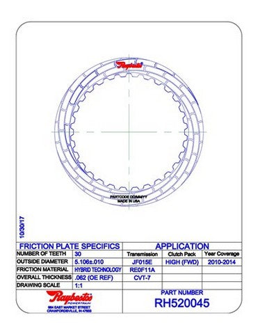 Friction Plates Raybestos Powertrain RH520045