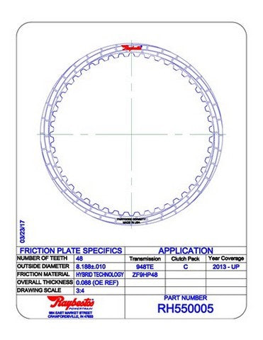 Friction Plates Raybestos Powertrain RH550005