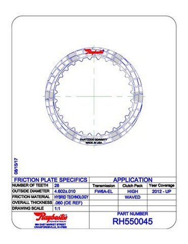 Friction Plates Raybestos Powertrain RH550045