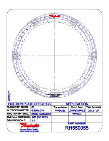 Friction Plates Raybestos Powertrain RH550055