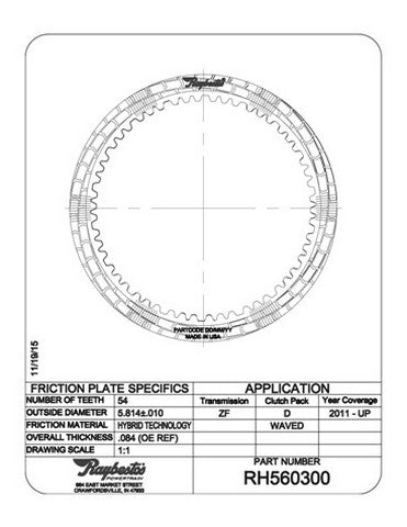 Friction Plates Raybestos Powertrain RH560300