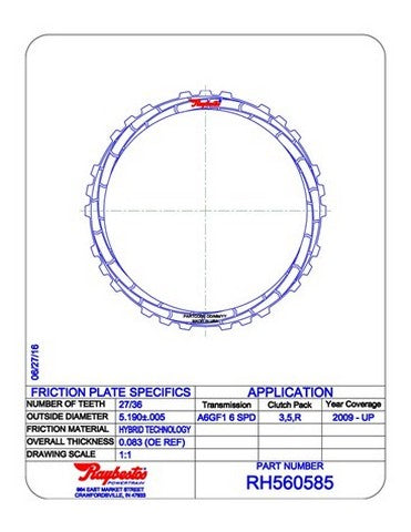 Friction Plates Raybestos Powertrain RH560585