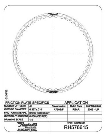Friction Plates Raybestos Powertrain RH576615